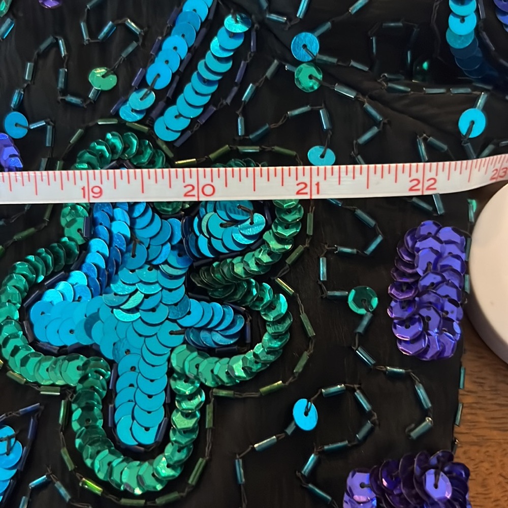Vintage Laurence Kazan vintage 100% silk lining w/Sequin Blouse Size XL - Picture 5 of 6